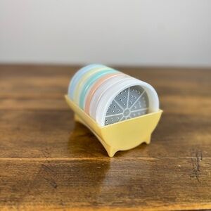Vintage Tupperware Multicolor Coaster Set